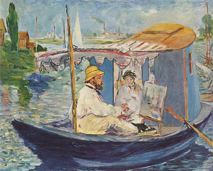 Edouard Manet Claude Monet in seinem Atelier oil painting picture